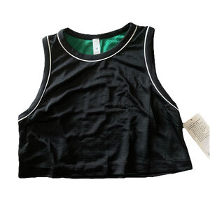Lululemon Double-Layered Mesh Reversible Tank Cropped Black/Vapor Size XL NWT 68